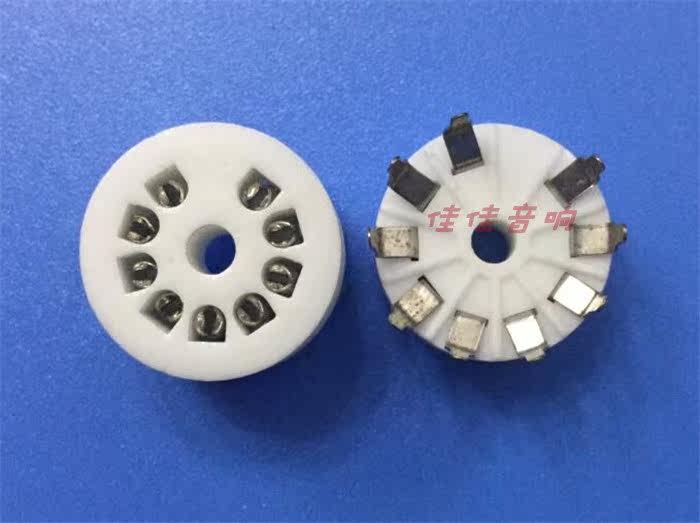 Nine-legged ceramic PCB tube silver plated tube holder GZC9-Y-3 Suitable for 12AT7 ECC83 6p1 6n3, etc