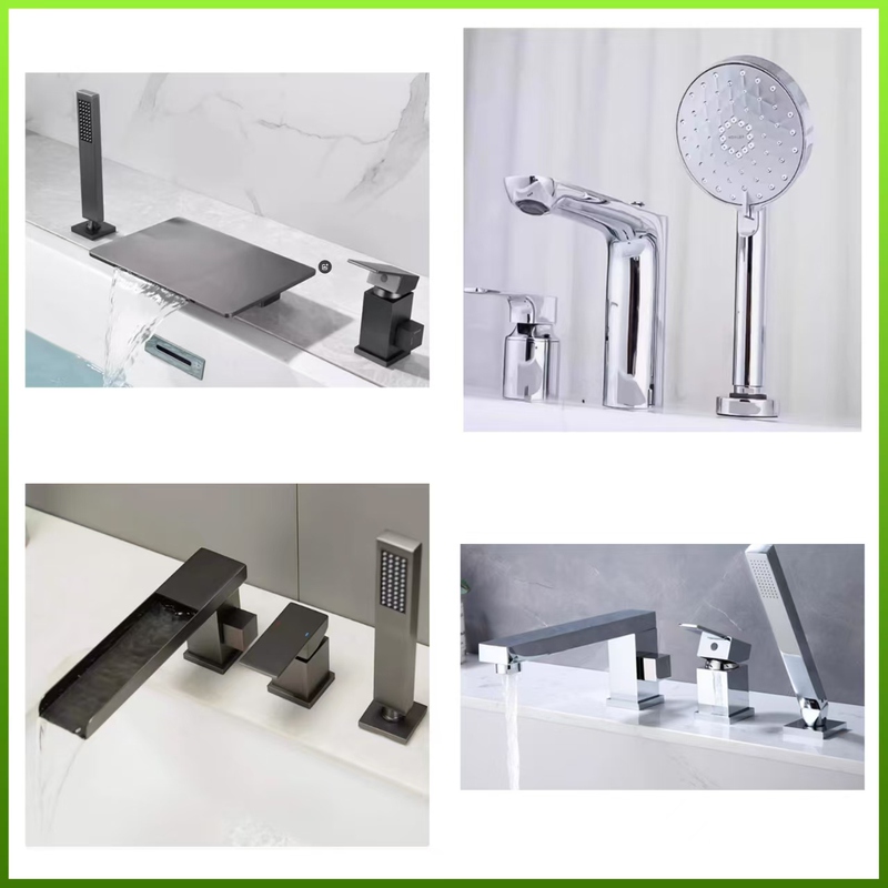 Duravit All-Copper Three-Hole Bathtub Faucet with Waterfall Spout for Hot and Cold Water