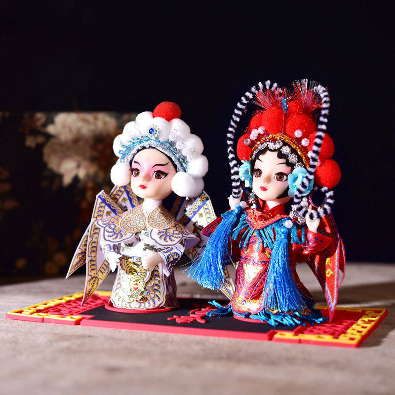 Creative Home Decoration Car Decoration Car Peking Opera Character Decoration Facebook Doll Car National Trend Chinese Style Crafts