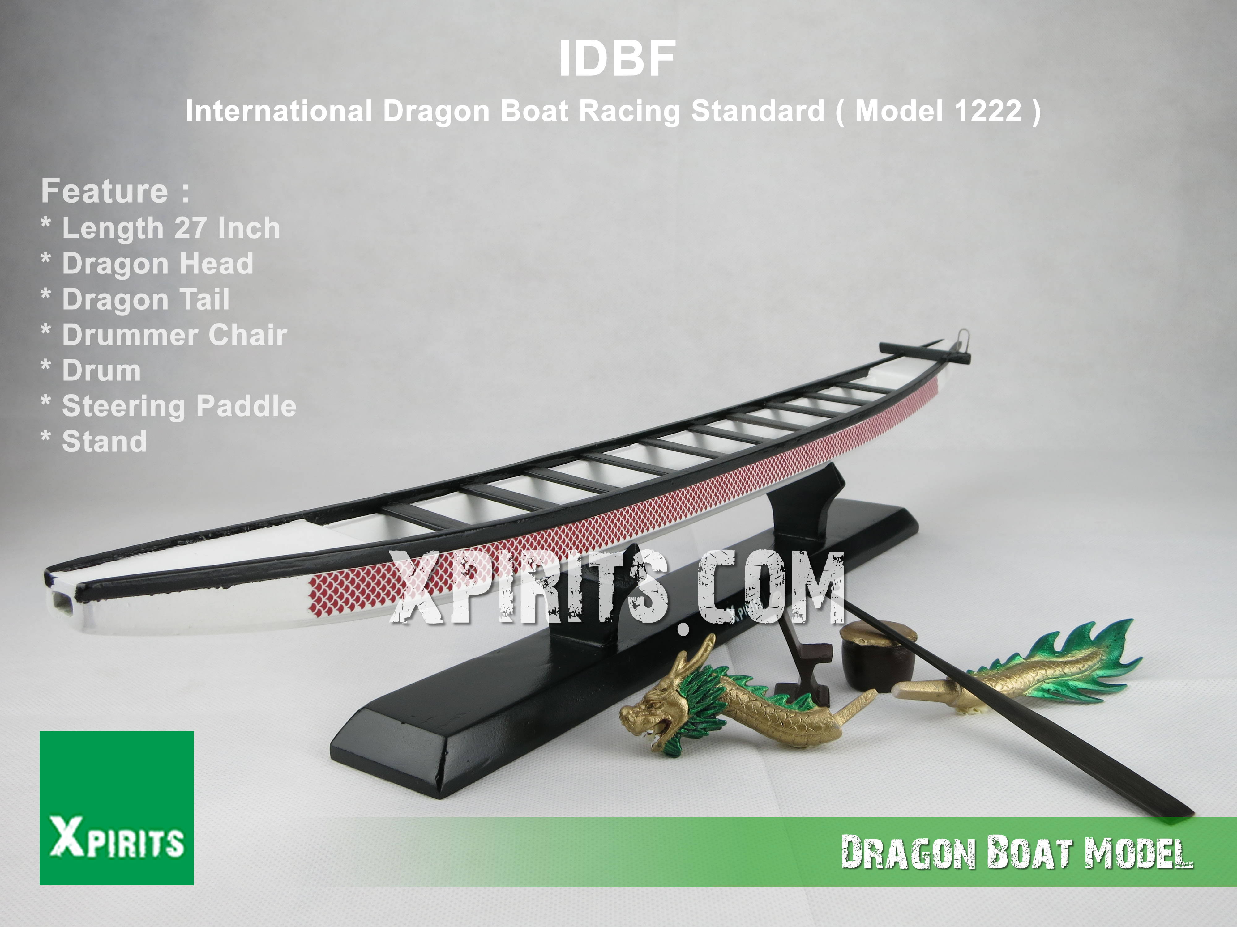 IDBF International Standard Dragon Boat 1222 (Dragon Boat Model) (Traditional Dragon Boat Model)
