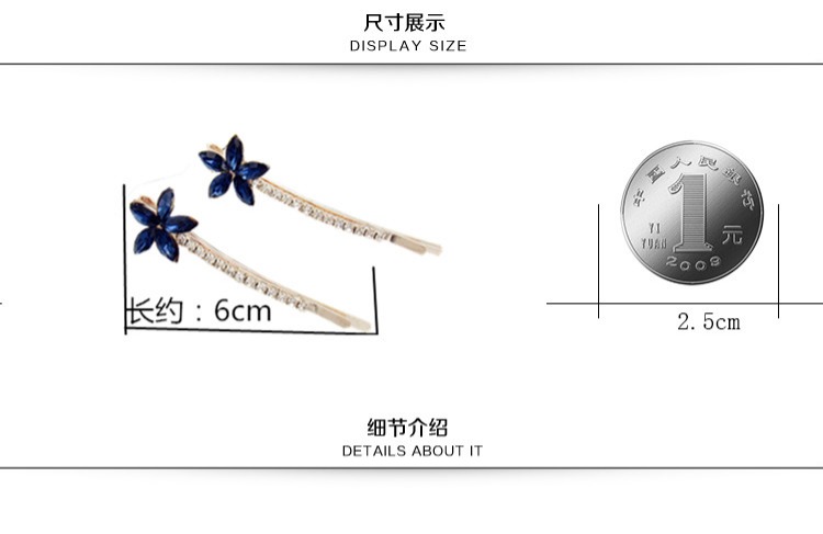 Hàn Quốc phụ kiện tóc Liu bên bờ biển clip ngọt ngào rhinestone từ hoa pha lê cặp clip mũ nón kẹp tóc kẹp tóc đầu clip - Phụ kiện tóc dây buộc tóc hoa cúc