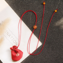 Sachet Pendant Necklace Baby Boy Hanging neck Empty Bag Hanfu Carry-on with ancient windy hand Air bag Released Fetal Hair Cream