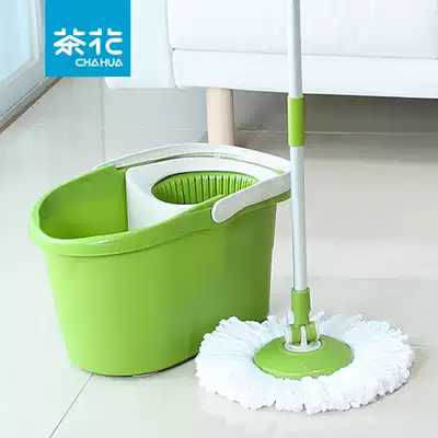 Camellia mop bucket rotating mop rod household double-drive hand-pressed good god mop cloth lazy mop cloth head