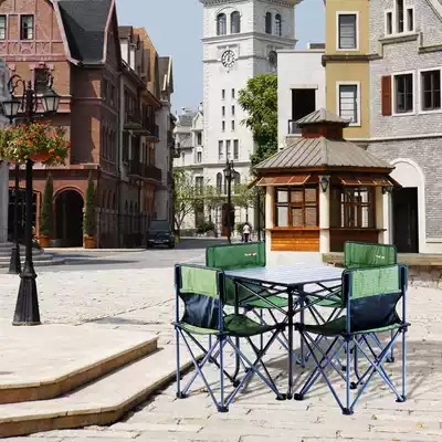 Lightweight row folding table and chair set portable table and chair combination outdoor chair extended table barbecue picnic table stalls