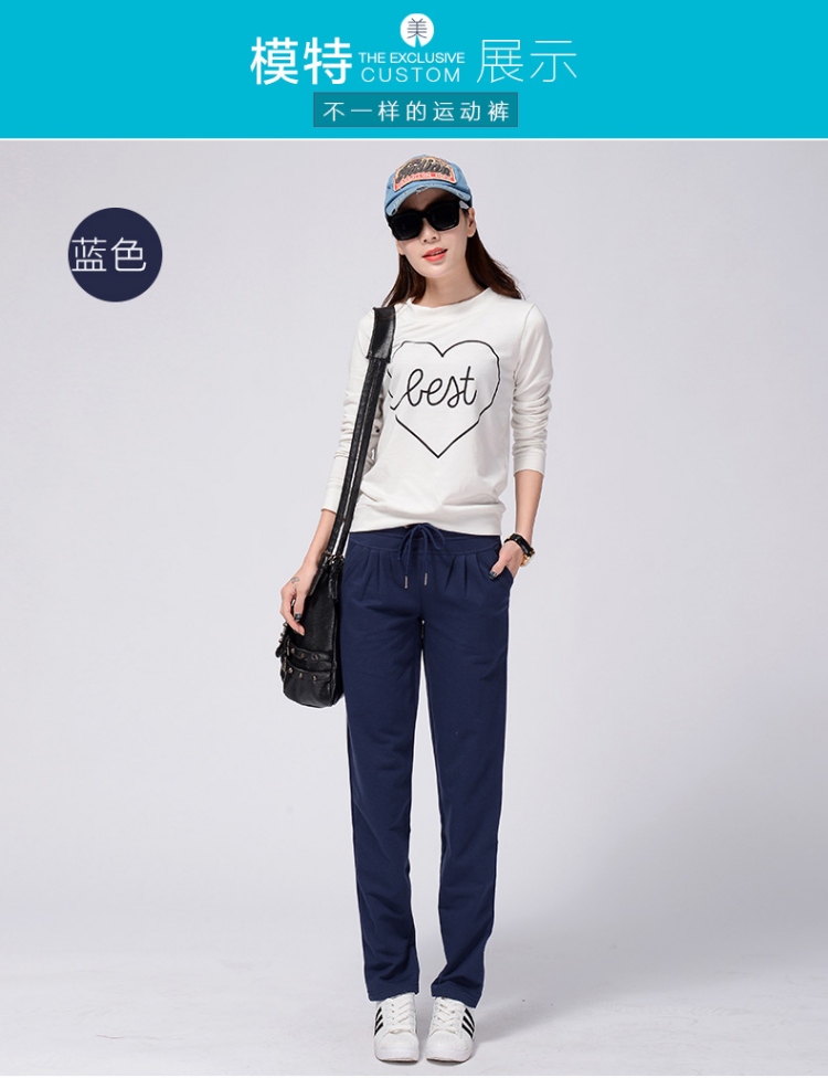 Quần thể thao thẳng mùa thu và mùa đông Quần mỏng và sang trọng Quần ba thanh Quần thường xuyên Cotton Sinh viên Quần bảo vệ cỡ lớn mẫu áo gile nữ ngắn