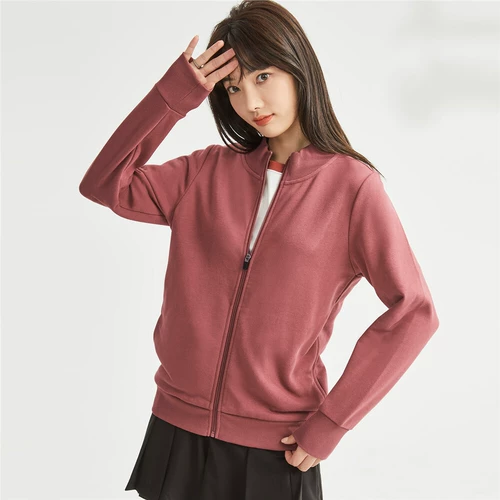 Однотонная куртка, кардиган для отдыха, лонгслив с молнией, толстовка