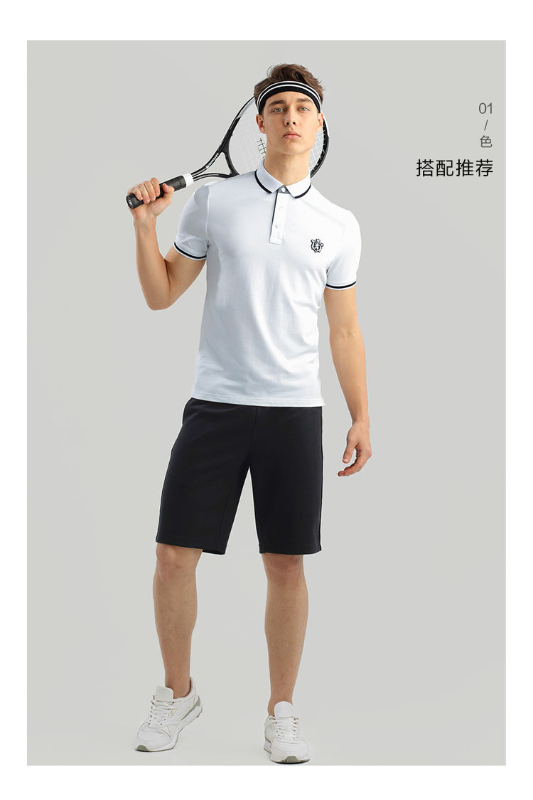 Áo thun Giordano Áo thun cotton nam co giãn thêu tay ngắn POLO Áo sơ mi nam ve áo Paul 01016242 áo phông kẻ ngang nam