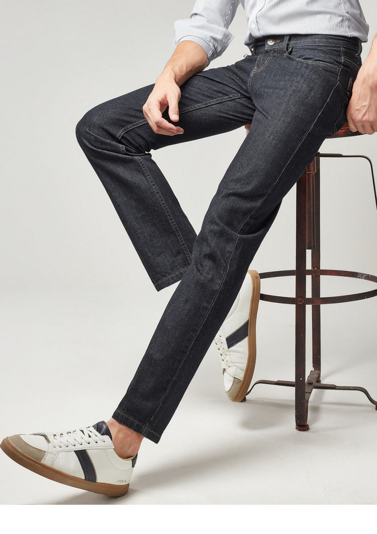 Quần jean nam Giordano Quần jean nam giặt quần denim nam Quần cotton nam chân hẹp Quần dài 01117046 quần áo nam mùa hè