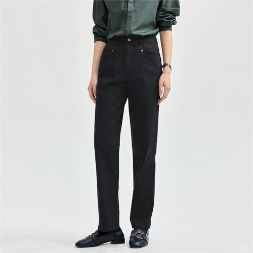 Брюки Giordano, женские простые брюки в пригородном стиле, женские повседневные брюки из эластичного хлопка с карманами и пуговицами 𫔮 05414087