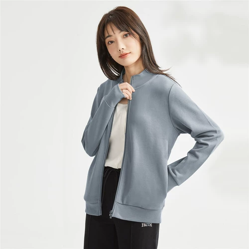 Однотонная куртка, кардиган для отдыха, лонгслив с молнией, толстовка