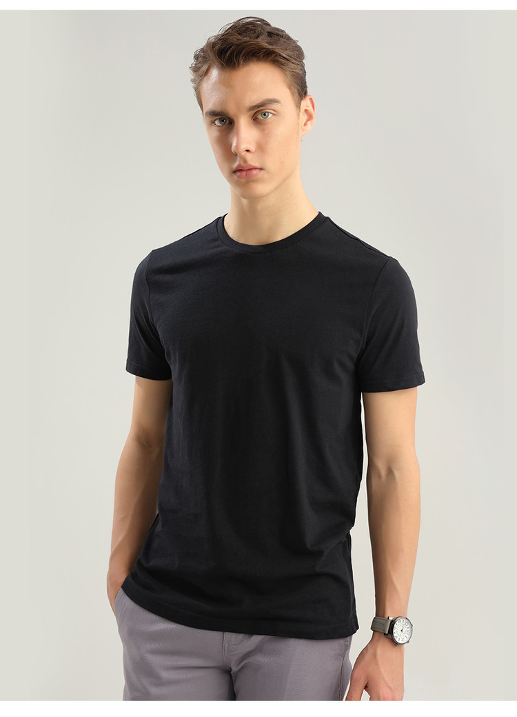 Giordano 3 Piece T-Shirt Nam Ngắn Tay Áo T-Shirt Cotton Vòng Cổ T-Shirt Nam Cotton Màu Rắn 01245504