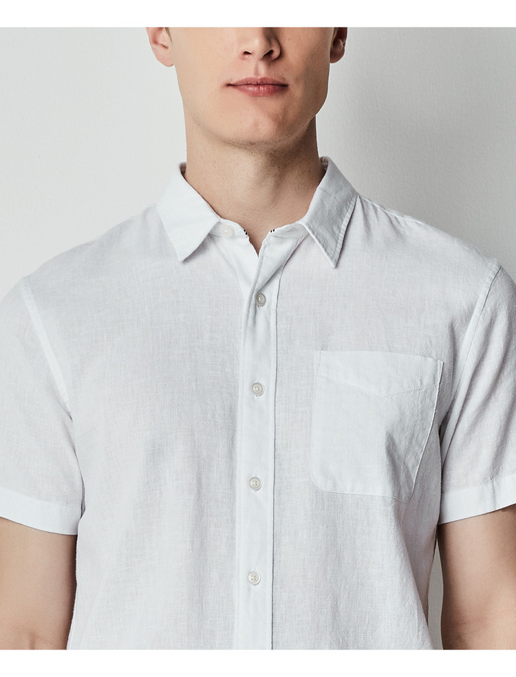 Giordano ngắn tay áo sơ mi nam lanh tự nhiên cotton mỏng áo sơ mi nam mùa hè áo sơ mi giản dị 01084202 mẫu áo công sở đẹp