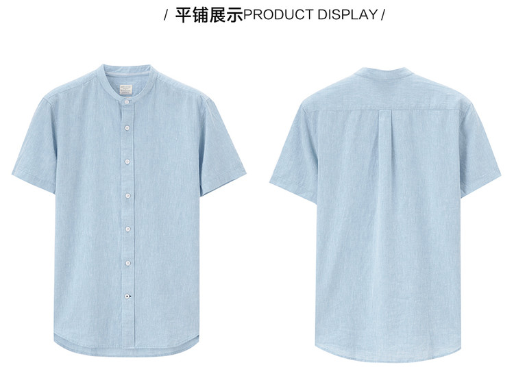 Giordano Ma cotton áo sơ mi nam cotton tự nhiên cổ áo cổ áo ngắn tay áo sơ mi nam mỏng áo sơ mi mỏng 01084204