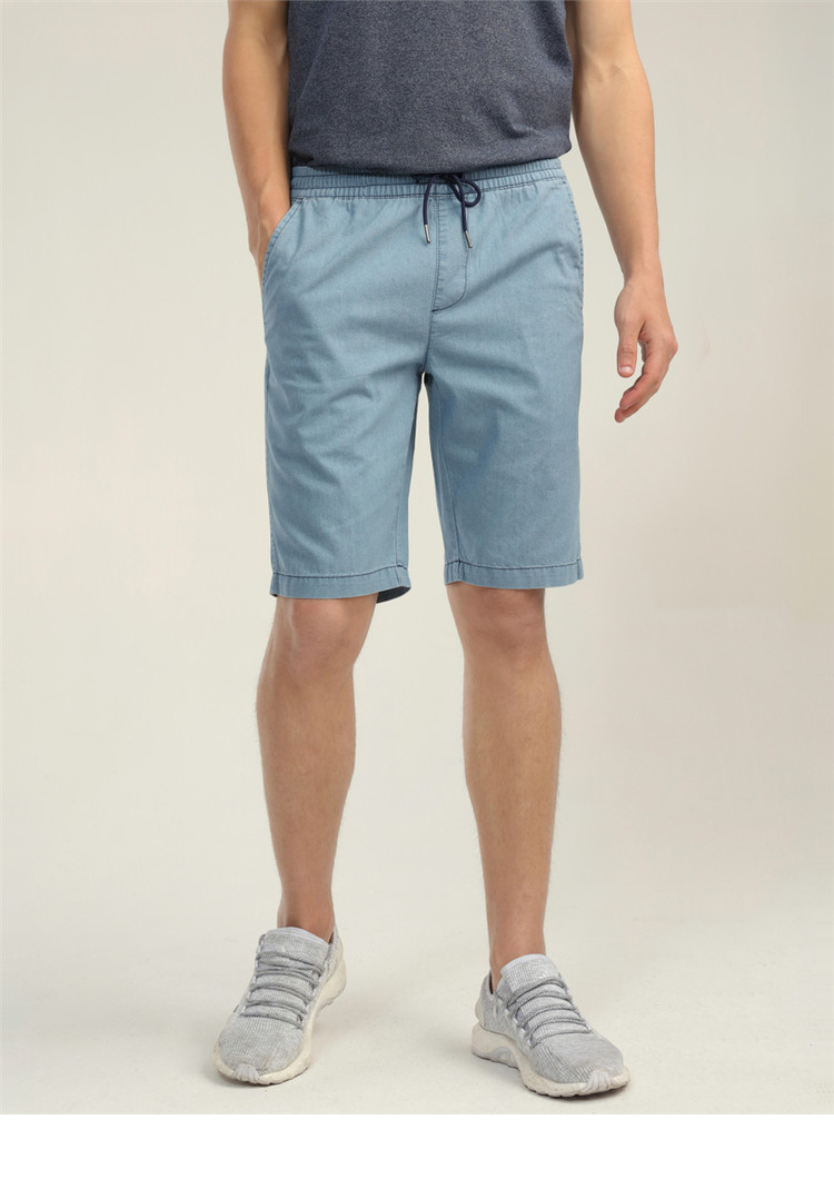 Giordano quần short denim nam eo mỏng phần mỏng jeans nam mùa hè đàn hồi eo quần 01108215
