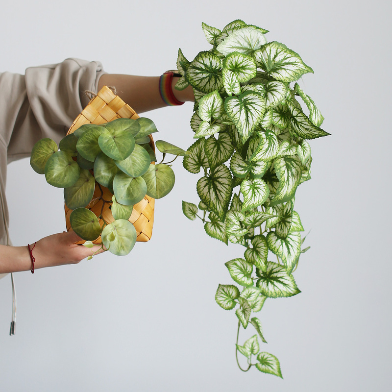 Wall-Mounted Fake Green Plant Flower Vine Wall Decoration, Artificial Plant, Simulated Flower, Light Luxury Decoration, Hanging Fake Vine