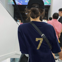 Pure cotton trendy men and women couples with the same section High Street Wind Loose 100 Ride Chains Chains Summer