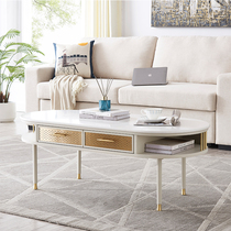 PH light luxury oval coffee table simple modern marble net red round coffee table living room small apartment small red book coffee table