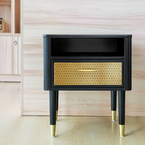 PH light luxury bedside table simple modern solid wood bedside table bedroom black solid wood bedside table complete small luxury furniture