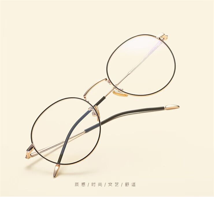 Kính tròn kim loại retro kính văn học Hàn Quốc khung nữ phẳng gương cận thị kính hoàn thiện siêu nhẹ lưới đỏ toàn khung kính dior