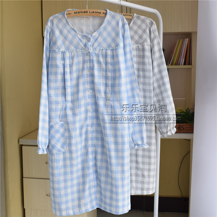 summer thin breathable cotton gauze nightdress