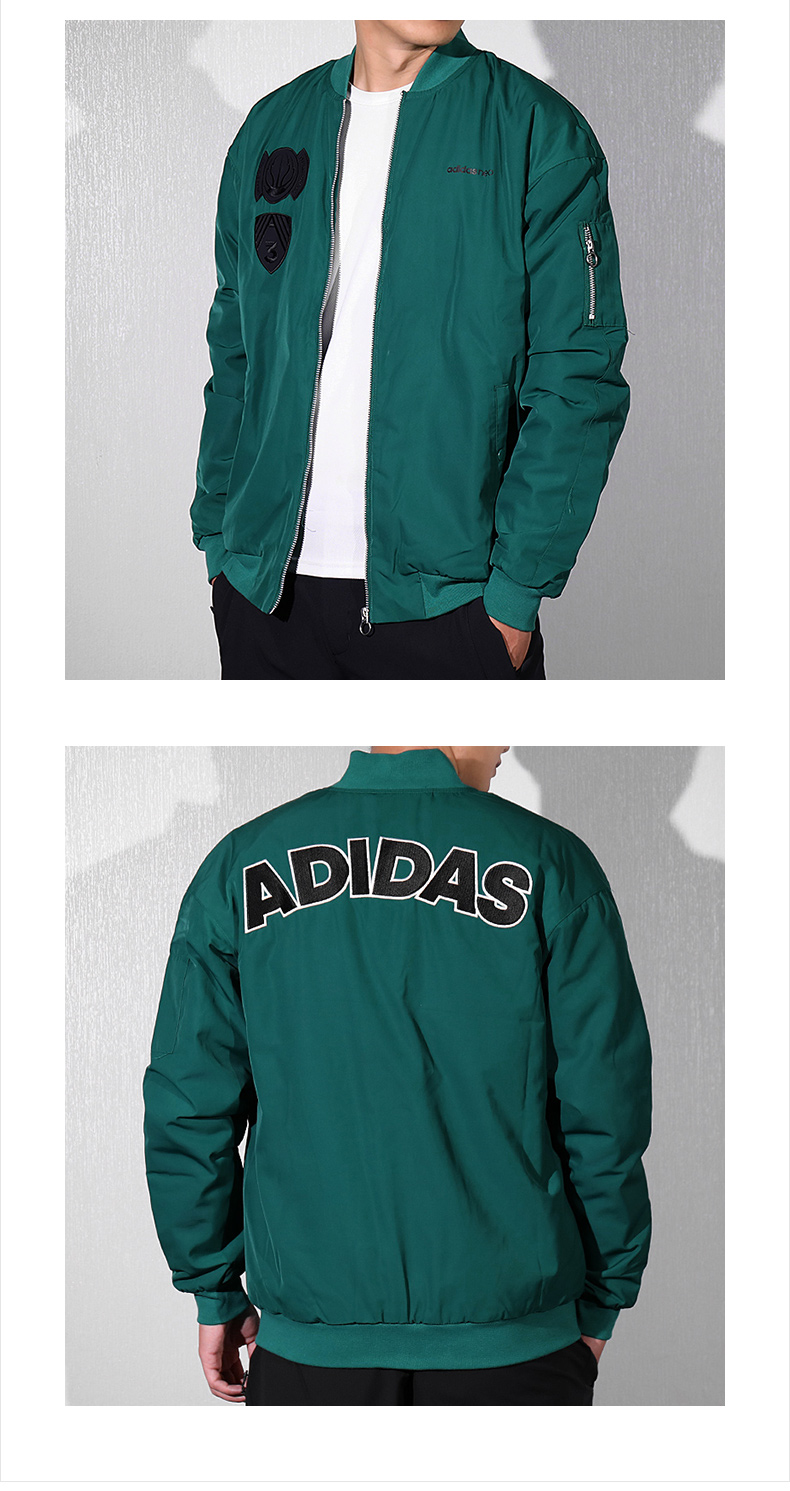 Áo khoác thể thao nam Adidas NEO cotton 2018 mùa thu đông cổ áo cổ áo ấm gió DM4208 áo phao zara