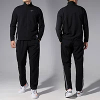  Nike quần áo thể thao phù hợp với áo khoác nam 2019 mùa xuân chạy đào tạo áo khoác trùm đầu quần âu - Thể thao sau áo bộ adidas