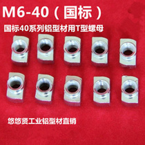 Industrial Aluminum Accessories National Standard 40 aluminium profile with T-type screw cap M6-40T nut built-in rear type