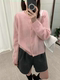 79016 All-Wool Brushed Korean-Style Round-Neck Soft Knit Cardigan Sweater with Small Gold Buttons for Women, Early Spring 2026 New Model