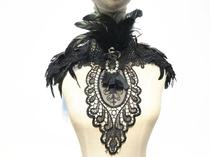 Goth dark feather shawl exaggerated feather fake collar cosplay dress up accessories Halloween underwear catwalk