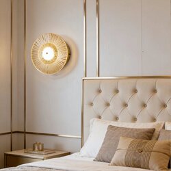 Italian Light Luxury Bedroom Bedside Crystal Wall Lamp All-Copper Living Room Background Wall Hotel Model Room Corridor Aisle Lamp