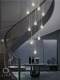 Internet-Famous Small Waist Chandelier, Staircase Chandelier, Villa Rotating Light Luxury Lighting, Duplex Floor Living Room Lamp, High-End Crystal Lamp