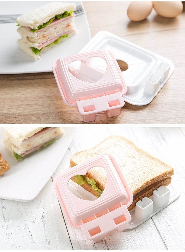 Sandwich khuôn nhà sản xuất sushi tình yêu bánh mì DIY nhà ăn sáng ép bánh mì khuôn chống dính túi - Tự làm khuôn nướng khuôn làm bánh hình thú