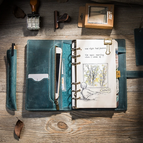 Кожаный ноутбук для путешествий с молнией, блокнот, отрывной лист, 5A