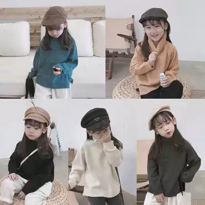 Real wear children's clothing for boys and girls high neck sweater children lazy base thick knitted sweater 362