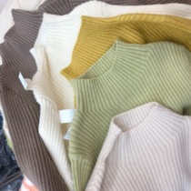 Good to wear soft glutinous inner wear childrens clothing boys and girls elastic knitted base shirt childrens semi-high neck knitted hair 595