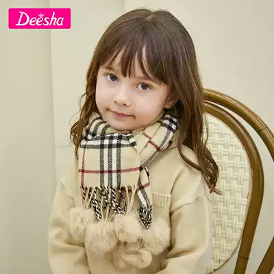 Desa girl scarf winter New Fashion foreign school children's collar female baby comfortable simple check scarf