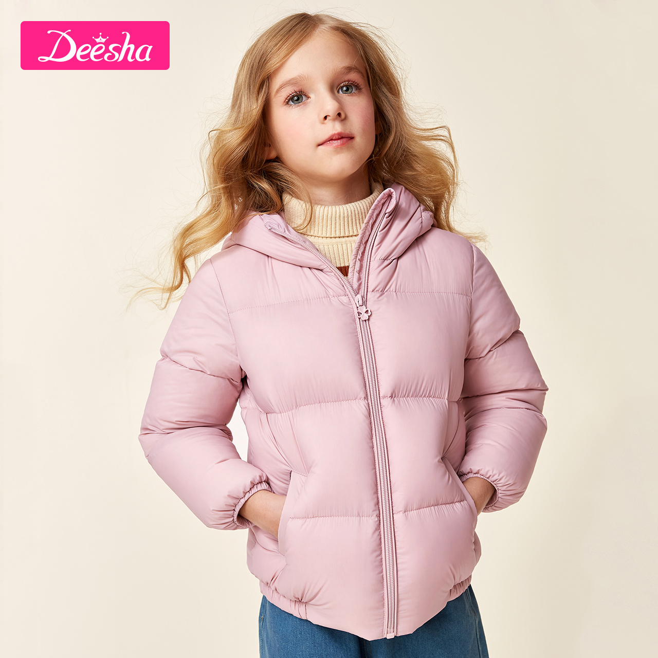 Desa trẻ em U-dressing Girls Xuống Jacket 2019 Winter mới vừa dày Air trùm đầu xuống áo khoác trẻ em.