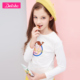 Desa Trẻ em ăn mặc Girl Top 2020 mùa xuân mới vừa trẻ em Little Girl Dễ thương dài tay áo T-shirt.