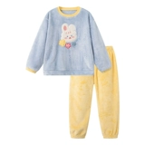 Пижама, зимний детский бархатный флисовый удерживающий тепло комплект, детская одежда