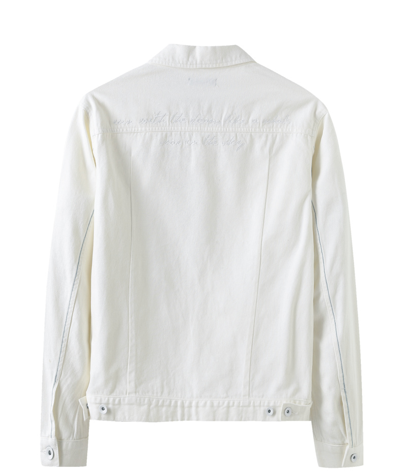 Mark Huafei denim jacket nam 2019 xuân mới đẹp trai phiên bản Hàn Quốc của xu hướng áo khoác trắng thêu - Áo khoác đôi blazer nam