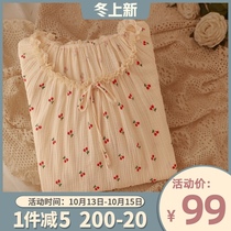 Lazy Diary Japanese ins Cherry Flower 2021 New Cotton Pajamas Spring and Autumn Womens Home Clothes