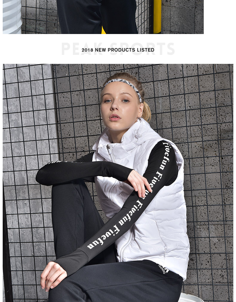 Áo vest cotton nữ 2018 mới có thể tháo rời mũ ấm nhẹ tập luyện thể thao toàn diện DF483012 - Áo thể thao áo ba lỗ thể thao nam