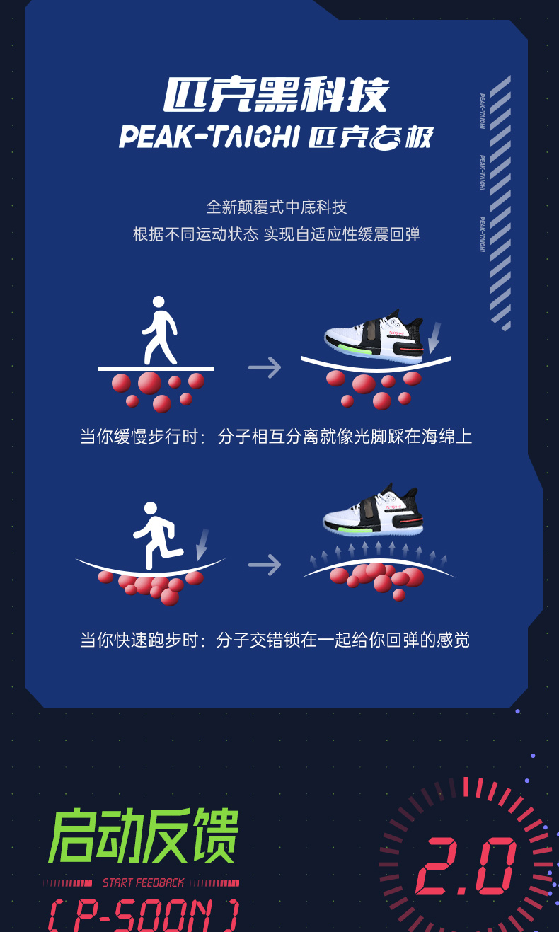 路威合作款 匹克 态极+轻弹 闪现2代 男子篮球鞋 图6