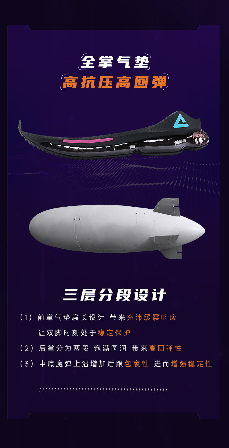 匹克 2021年新款 全掌气垫 高帮缓震运动鞋 图2