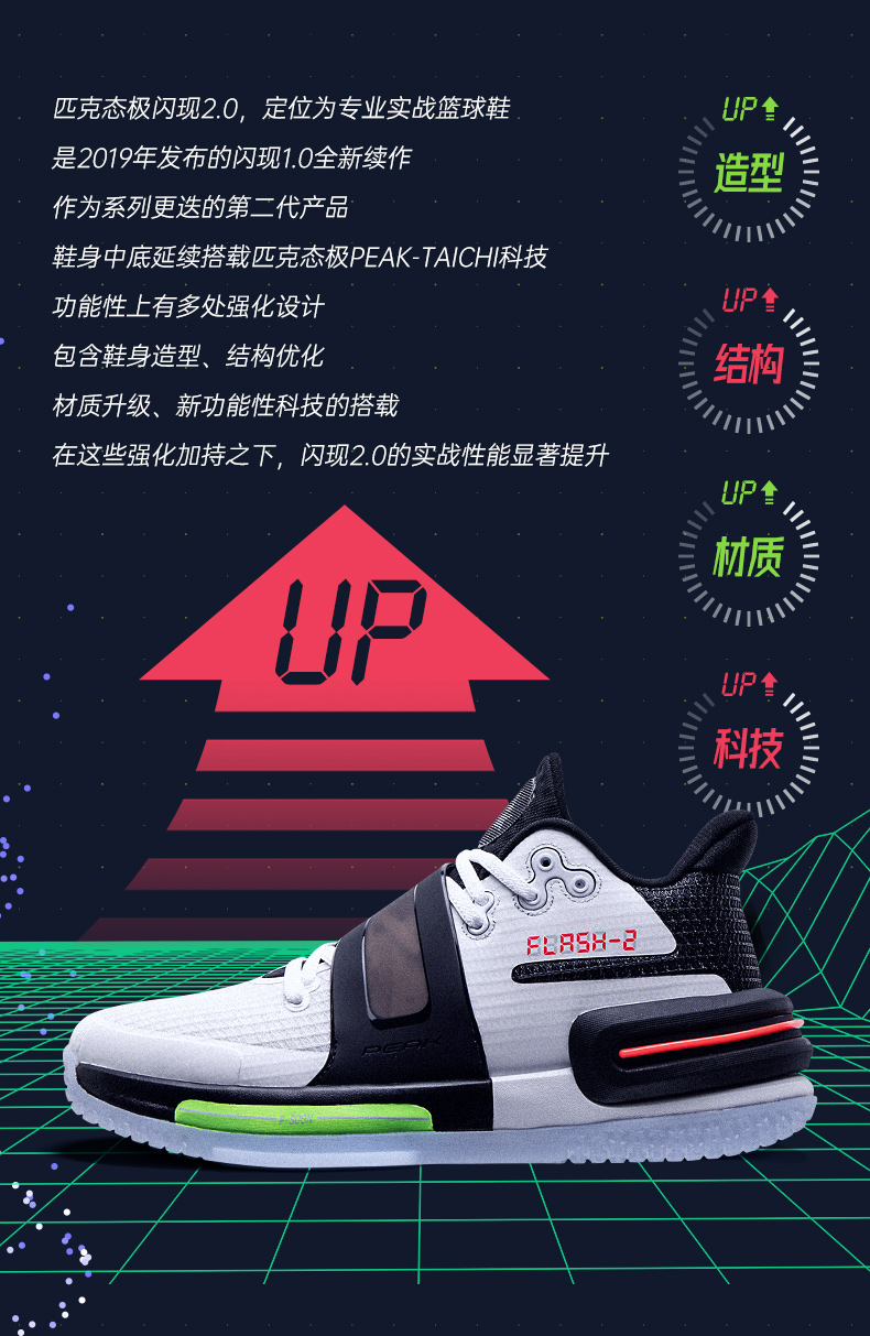路威合作款 匹克 态极+轻弹 闪现2代 男子篮球鞋 图2