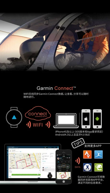 Phiên bản hàng không của Garmin Garmin Fenix3 Fly Time 3 Sports Đồng hồ đa năng ngoài trời nâng cấp D2 - Giao tiếp / Điều hướng / Đồng hồ ngoài trời