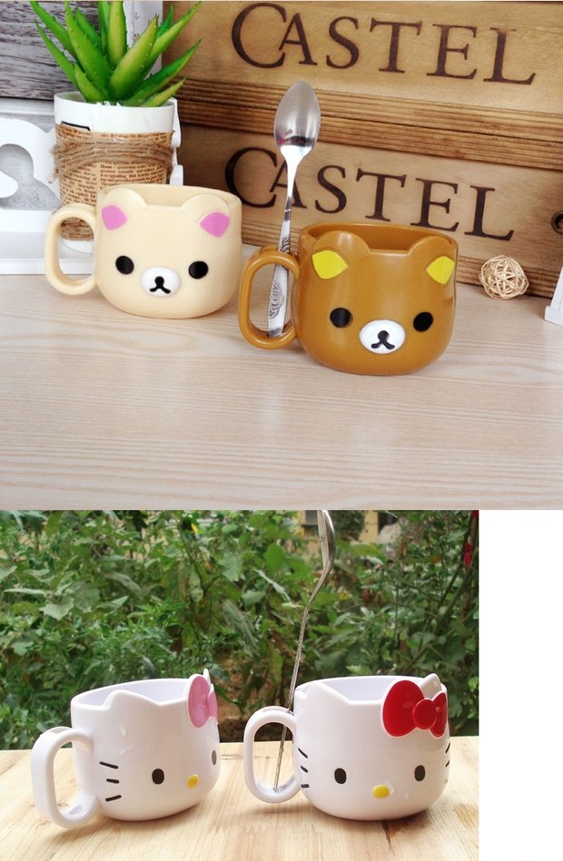 Cốc 2018hellokitty cá tính sáng tạo bàn chải đánh răng trẻ em cốc nhựa cốc cốc rửa bé bình đá giữ nhiệt