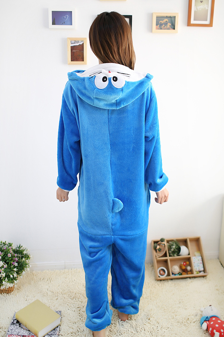 Phim hoạt hình Doraemon flannel robot mèo động vật đồ ngủ một mảnh nam và nữ mùa thu và mùa đông trang phục biểu diễn nhà đồ lót basic