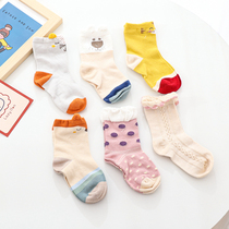 Baby Pure Cotton Summer Thin short socks Breathable Non-Legit Baby Midcylinder Boy Girl Cartoon Newborn Socks