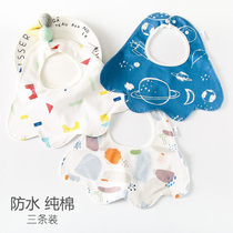 Baby pure cotton waterproof round mouth baby anti-spitting milk spat towel newborn flowers bib boy girls saliva pocket